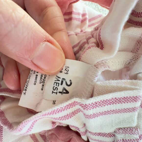 Opililai Pink & White Striped Linen Blend Peasant Pants 24mo - Picture 5 of 8